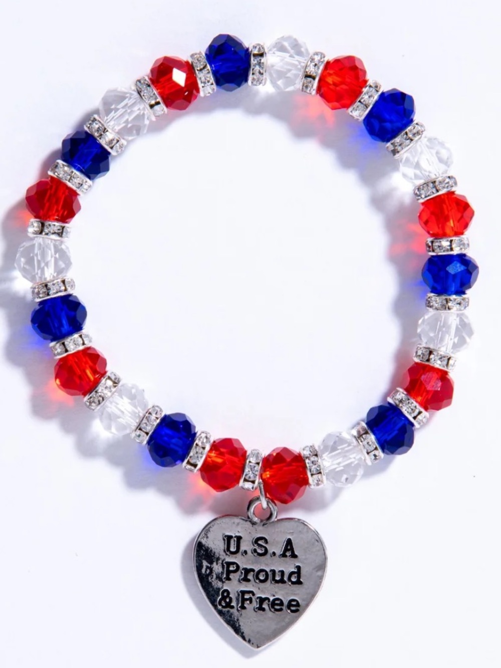USA Crystal Beaded Bracelet